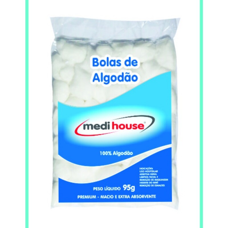 ALGODAO HIDROFILO 100 GR. EM BOLAS BRANCO - MEDI HOUSE