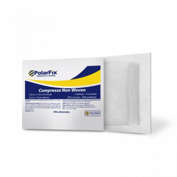 COMPRESSA CIRURGICA NON WOVEN ESTÉRIL 7,5X7,5 S/RX C/10 UNIDADES - POLAR FIX -F08079