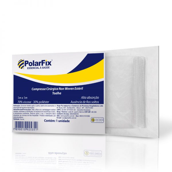 COMPRESSA CIRURGICA NON WOVEN TOALHA BABY ESTÉRIL 1,0 M X 1,0 M-POLAR FIX - F08370