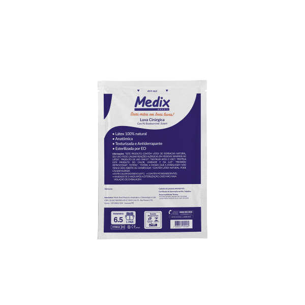 LUVA CIR LATEX C/PO MEDIX TAM 7.0 PAR